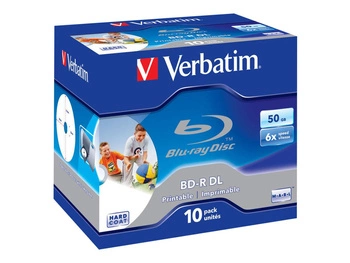 VERBATIM 43736 Verbatim BluRay BD-R DL jewel case 10 50GB 6x do nadruku