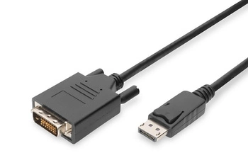 ASM AK-340301-030-S ASSMANN Kabel Displayport 1.1a z zatrzaskiem Typ DP/DVI-D (24+1) M/M czarny 3m