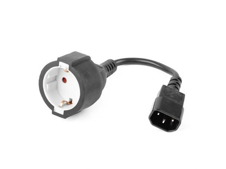 Adapter zasilania IEC320 C14->SCHUKO(F) 15 cm 