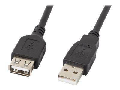 LANBERG CA-USBE-10CC-0018-BK Lanberg przedłużacz kabla USB 2.0 AM-AF 1.8m czarny