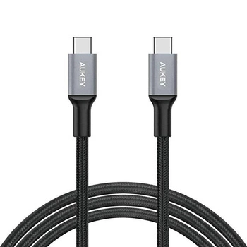 CB-CD6 kabel USB-C - USB-C 2m 60W PD 3A 20V nylonowy oplot czarny