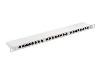 LANBERG PPS6-0024-S Lanberg Patch Panel 24 port 0.5U, kat. 6, ekranowany, szary