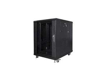 Szafa instalacyjna Rack stojąca 19" 15U 600x800 czarna Lanberg (flat pack)