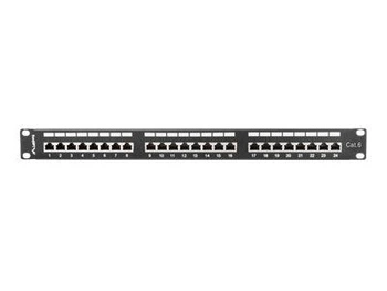 LANBERG PPS6-1024-B Lanberg Patch Panel 24 port 1U, kat. 6, ekranowany, czarny