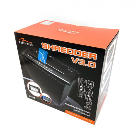 Niszczarka dokumentów, folii i kart kredytowych SHREDDER V3.0 MT215
