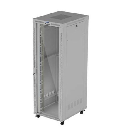 Szafa instalacyjna rack stojąca 47U 800x1000 szara drzwi przeszkolne LCD ( flat pack) V2