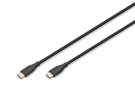 Kabel połączeniowy silikonowy USB-C - USB-C, USB 2.0 60W, 2m Czarny
