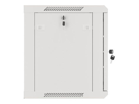 LANBERG Wall mount cabinet 19inch 9U 600x450 steel doors grey flat pack