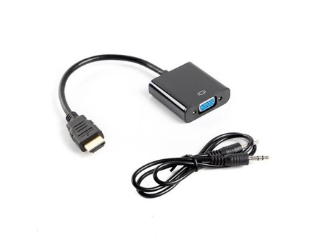 LANBERG AD-0017-BK Lanberg adapter HDMI-A(M)->VGA(F) + audio na kablu