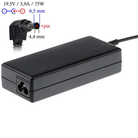 Zasilacz sieciowy Akyga AK-ND-19 do notebooka 19,5V/3,9A 75W 6.5x4.4mm + pin