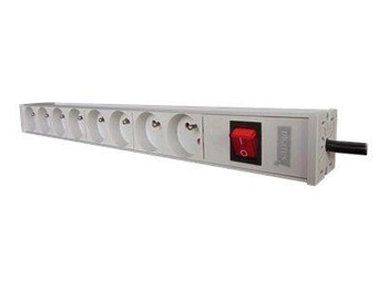 ASM A-19-STRIP-2-IMP Listwa zasilająca PDU 19 8xTyp E, kabel 1.8m z 1xSchuko, wł./wyłącznik, Alu.