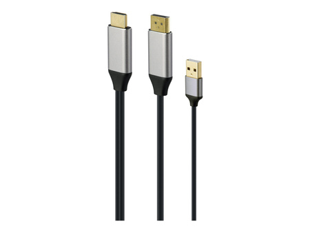 GEMBIRD A-HDMIM-DPM-01 kabel aktywny konwerter sygnału HDMI 4K na DisplayPort 2m czarny