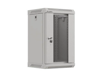 Szafa instalacyjna Rack Lanberg Wisząca 10" 9U 300x300 Drzwi Przeszklone (flat pack) Szara