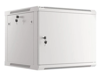 Szafa instalacyjna Rack wisząca 19" 9U 600x600 szara drzwi metalowe Lanberg (flat pack)