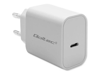 QOLTEC 52375 Ładowarka Super Quick PD USB-C 20W 5-12V 1.67-3A Biała