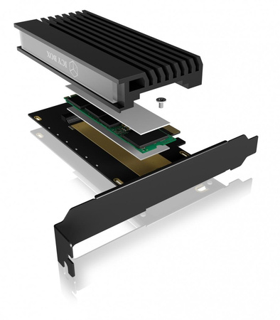Karta PCIe z gniazdem M.2 M-Key dla jednego dysku SSD M.2 NVMe IB-PCI214M2-HSL 