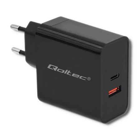 Ładowarka sieciowa | 63W | 5-20V | 1.5-3A | USB typ C PD |       USB QC 3.0 | Czarna 