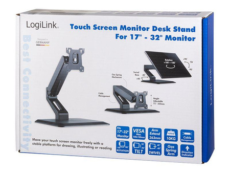 Uchwyt do monitora z ekranem dotykowym LogiLink VESA 100x100, 17-32"