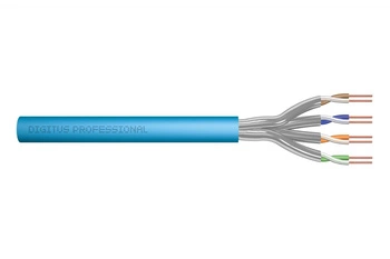 Kabel teleinformatyczny instalacyjny kat.6A, S/FTP, Eca, drut, AWG 23/1, LSOH, 100m ofoliowany Niebieski