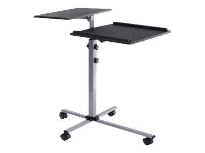 TECHLY 101485 Techly Uniwersalny mobilny stolik pod projektor notebook z dwoma półkami czarny