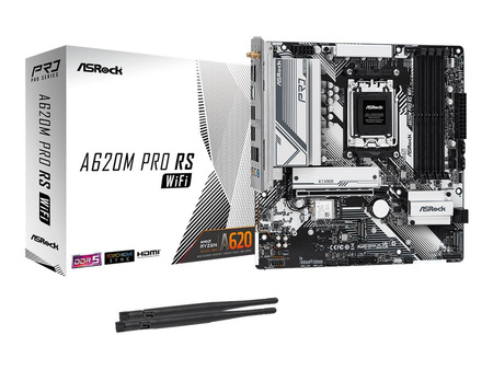 ASROCK A620M Pro RS WiFi AM5 4xDDR5 PCIe x16 4.0 M.2 Wi-Fi 6E + BT 5.2 mATX MB