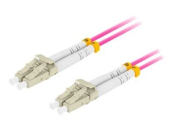 LANBERG fiber optic patchcord MM LC/UPC-LC/UPC duplex 1m LSZH om4 50/125 3.0mm violet