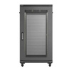Szafa instalacyjna rack stojąca 19" 22U 600x1000 czarna drzwi perforowane ( flat pack)