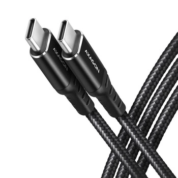 BUCM-CM30AB Kabel USB-C - USB-C 2.0, 3m, PD 60W, 3A, ALU, oplot, Czarny