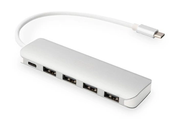 Hub USB DIGITUS 4-portowy USB 3.0 SuperSpeed z Typ C PD 3.0 aluminium