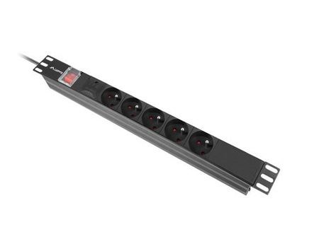 Listwa zasilająca  rack PDU 19 cali 1U  16A 5x230V  2m czarna C14