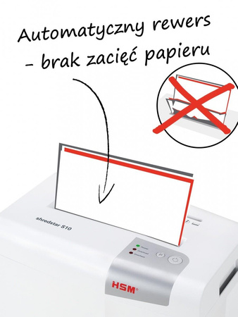 HSM 1042121 Shredstar S10 - paski 6mm/ 10 arkuszy 80 g/ kosz 18 l/ P-2 - uszkodzone opakowanie (P)