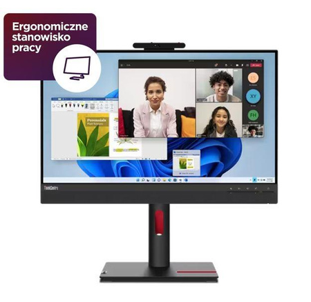 Lenovo Monitor ThinkVision 23.8" TIO24 Gen5 Touch 16:9 Panel IPS 1920 x 1080  Lift  Camera & Speakers VGA DP HDMI