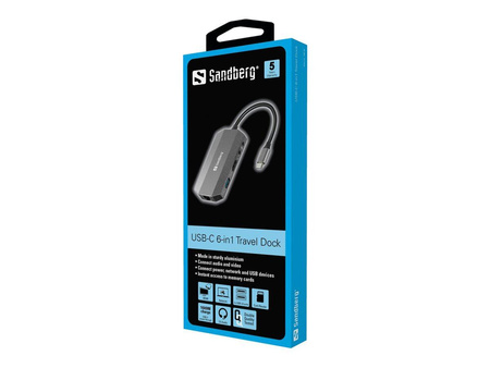 SANDBERG USB-C 6-in1 Travel Dock