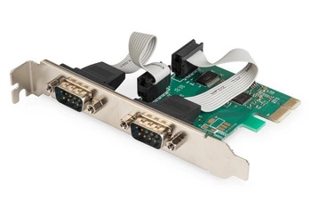 Kontroler COM DIGITUS PCIe, 2x RS-232/COM, Low Profile, Chipset AX99100