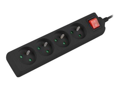 LANBERG PS1-04E-0150-BK Lanberg Listwa Zasilająca 1.5M Czarna 4X 230V PL Z Wyłącznikiem, Kabel z Miedzi