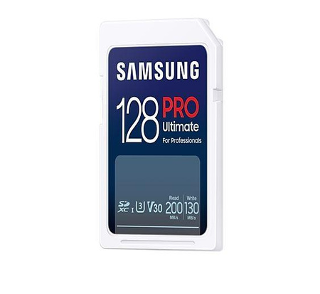 SAMSUNG SD PRO Ultimate 128GB SD Memory Card UHS-I U3 Full HD & 4K UHD 200 MB/s Read 130 MB/s Write