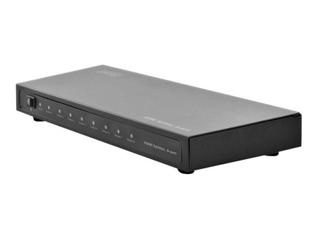 DIGITUS DS-43302 Rozdzielacz/Splitter HDMI 8-portowy, 1920x1080p FHD 3D, HDCP1.2