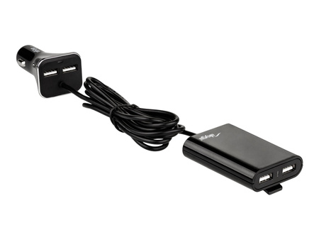 AKYGA Ładowarka samochodowa 12/24V AK-CH-10 45W 4x USB-A 5V / 9A modułowa czarna