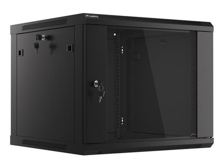 Szafa instalacyjna Rack wisząca 19" 9U 600x600 czarna Lanberg (flat pack)
