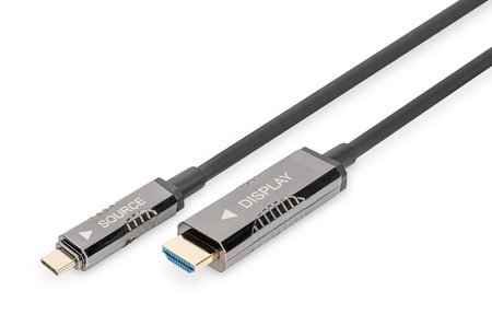 Kabel adapter DIGITUS hybrydowy AOC USB Typ C na HDMI 4K 60Hz 20m