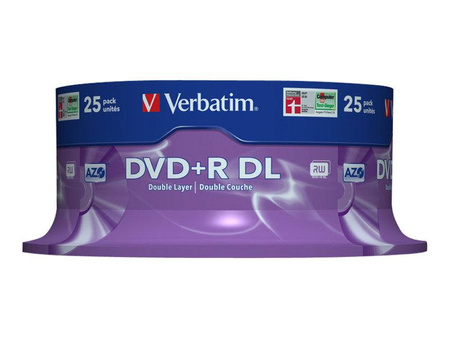 VERBATIM 43757 DVD+R DL Verbatim spindle 25 8,5GB 8x MATT SILVER
