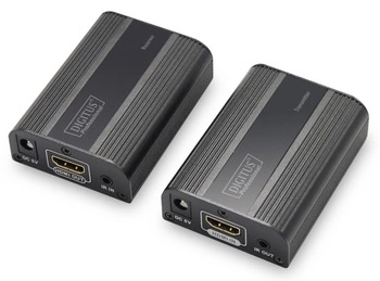 Przedłużacz/Extender DIGITUS HDMI 30m/60m po skrętce Cat.6 4K2K 30Hz/60Hz UHD HDCP 2.2 IR audio (zestaw)
