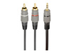 GEMBIRD 3.5 mm stereo plug to 2xRCA plugs 2.5m cable gold-plated connectors