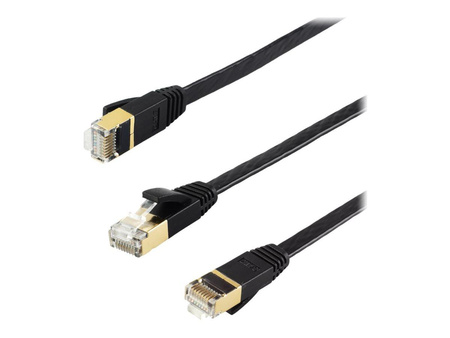EDIMAX FTP AWG32 Bare copper Flat Patch cord 1M Black