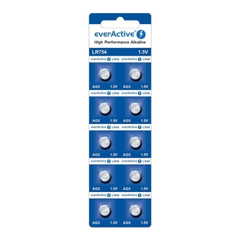 Bateria alkaliczna mini everActive AG5 G5 LR754 LR48 - blister 10 sztuk