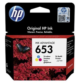 HP 653 TRI-COLOR ORIGINAL INK/ADVANTAGE CARTRIDGE