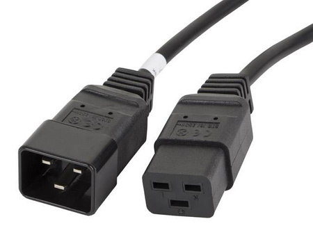 Przedłużacz kabla zasilającego Lanberg IEC 320 C19 -> C20 1,8m VDE czarny