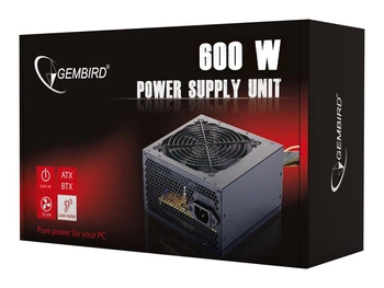 GEMBIRD Zasilacz ATX o mocy 600W aktywne PFC 12 cm fan 80+Bronze color box