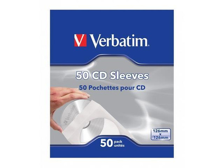 Koperty papierowe na CD DVD Verbatim z okienkiem 50 sztuk