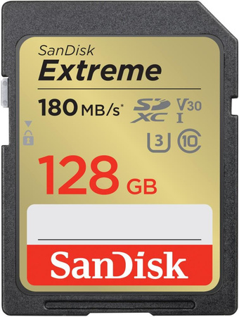 Karta pamięci Extreme SDXC 128GB 180/90 MB/s V30 UHS-I U3 